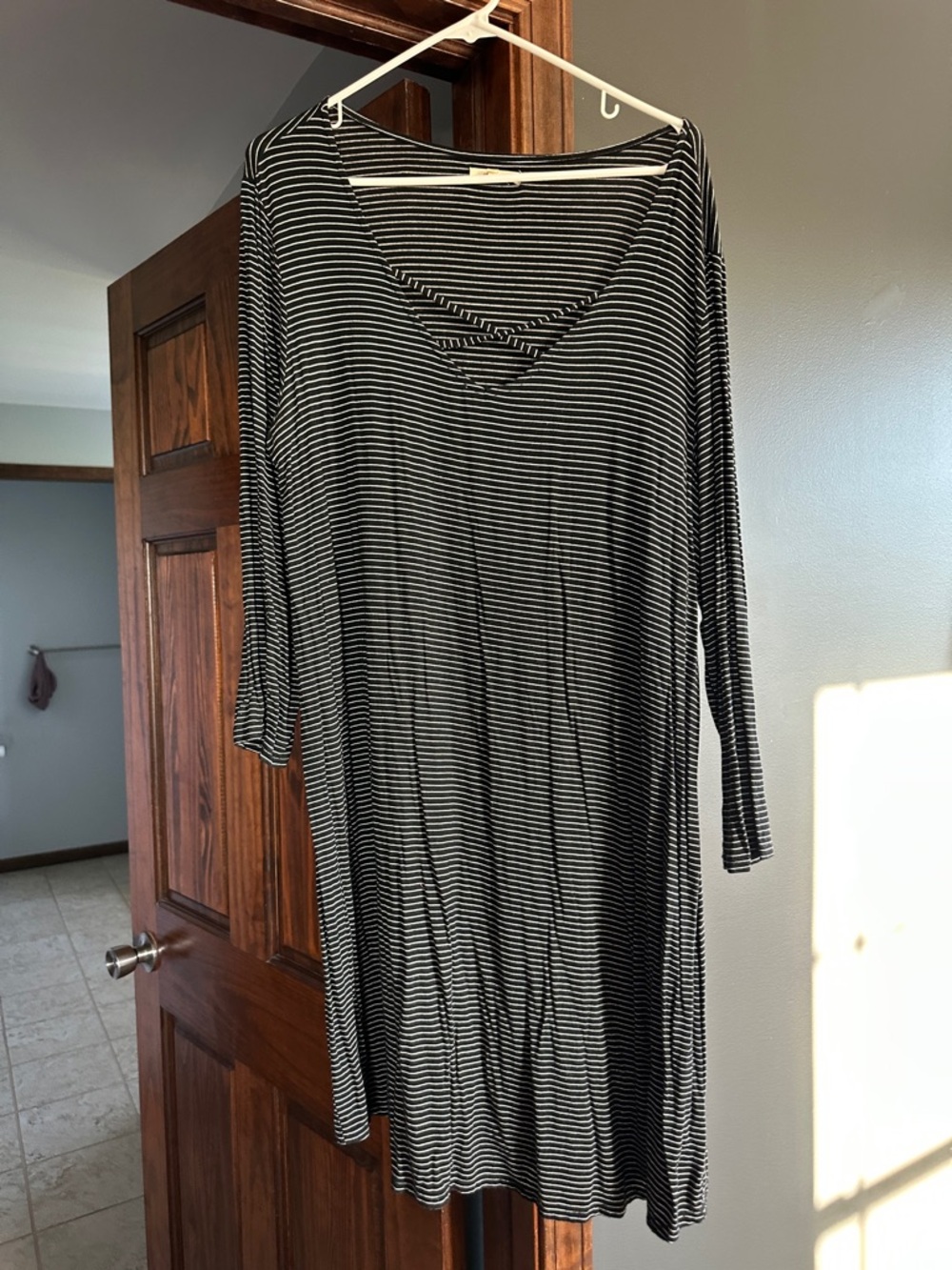 Maurices Black and White Striped Long Sleeve Dress